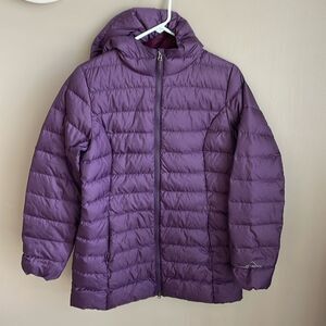 Eddie Bauer Down Puffer Coat CirrusLite Hooded Purple Parka Women's Small
